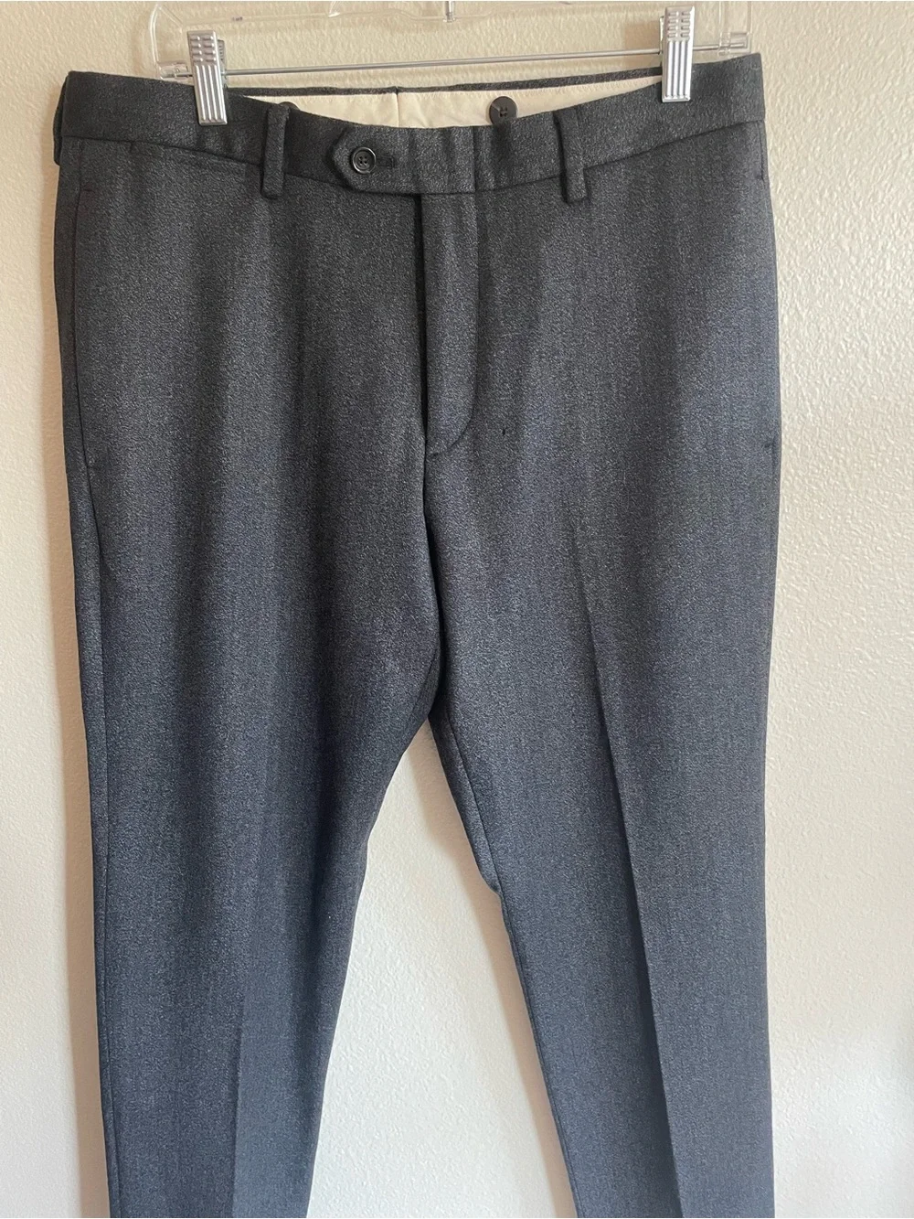 NWT J. Crew Men's Dark Charcoal Gray 100% Wool Dress Pants - Size W32 L32